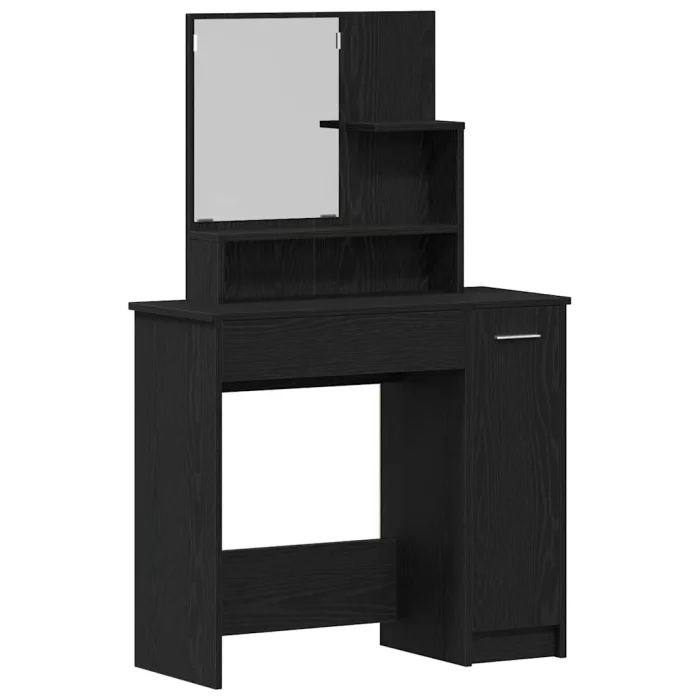 Novaro Sminkasztal Készlet 2 db Fekete tölgy 86,5 x 35 x 136 cm