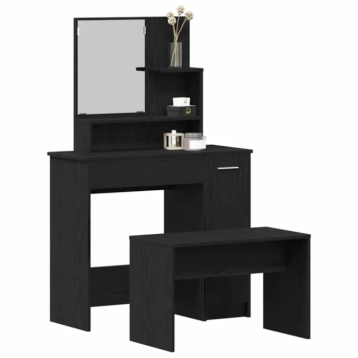 Novaro Sminkasztal Készlet 2 db Fekete tölgy 86,5 x 35 x 136 cm