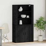 Novaro Magasfiú Fekete tölgy 80 x 33 x 150 cm Szerelt Fa
