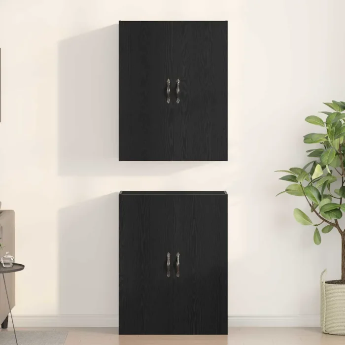 Novaro Fali szekrény 2 db Fekete tölgy 69,5 x 34 x 90 cm Szerelt Fa
