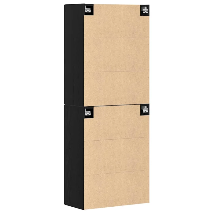 Novaro Fali szekrény 2 db Fekete tölgy 69,5 x 34 x 90 cm Szerelt Fa
