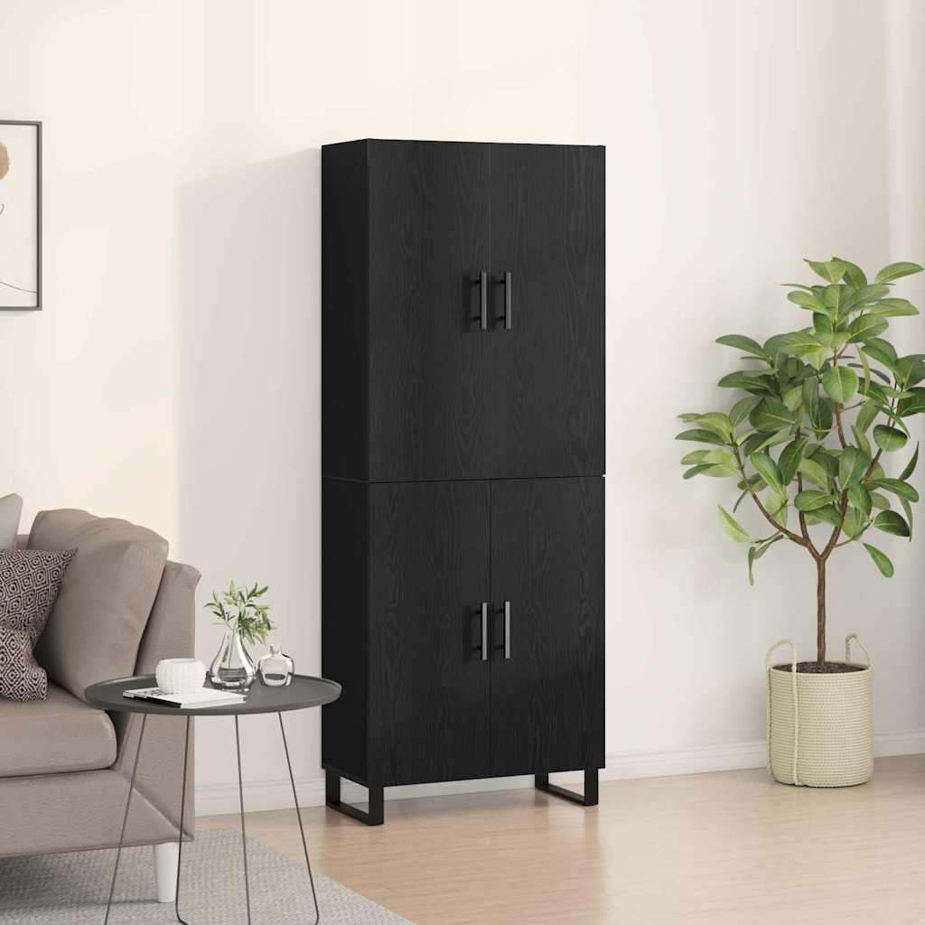 Novaro Magasfiú 2 db Musta tammi 69,5 x 34 x 180 cm Műanyag Fa és Üveg