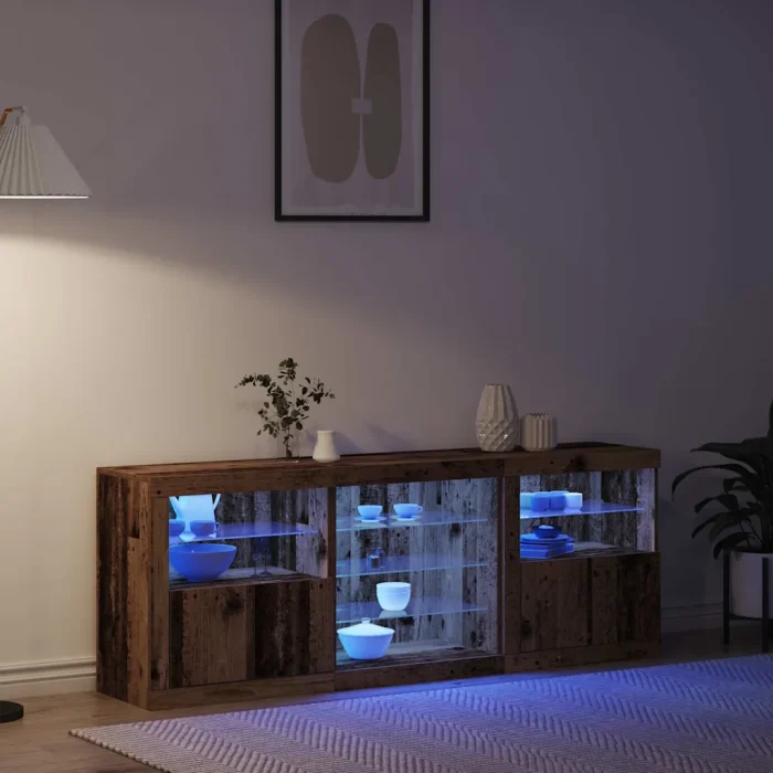 Novaro LED tálaló Öreg fa 181,5 x 37 x 67 cm Szerelt Fa