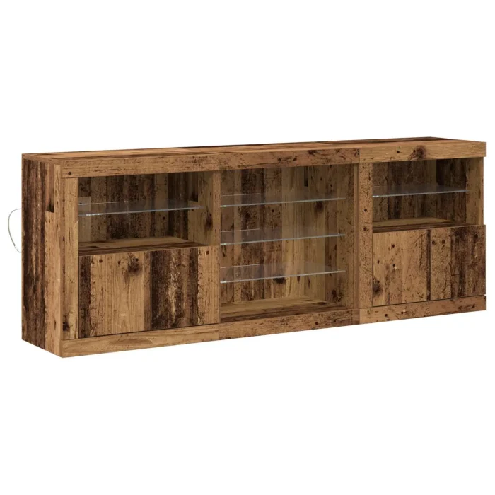 Novaro LED tálaló Öreg fa 181,5 x 37 x 67 cm Szerelt Fa