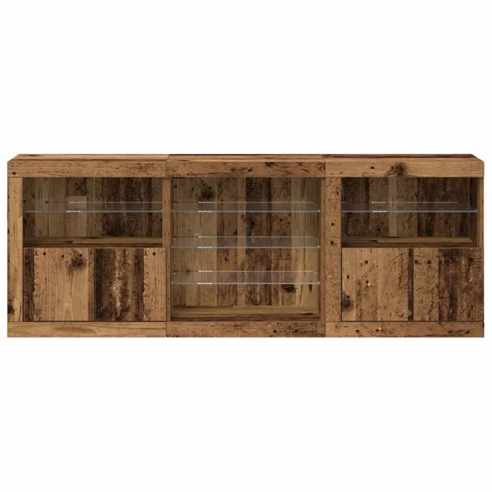 Novaro LED tálaló Öreg fa 181,5 x 37 x 67 cm Szerelt Fa