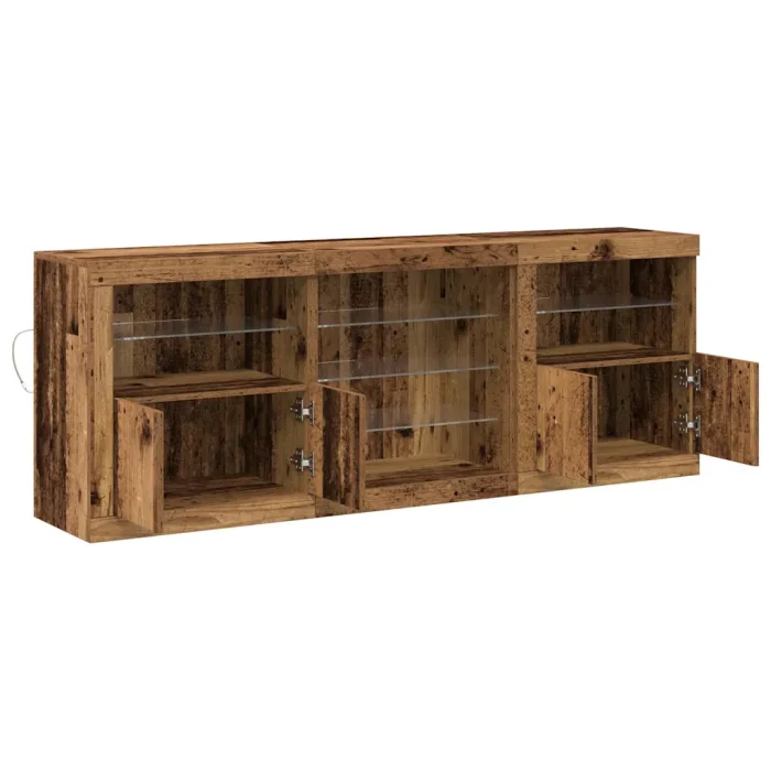 Novaro LED tálaló Öreg fa 181,5 x 37 x 67 cm Szerelt Fa