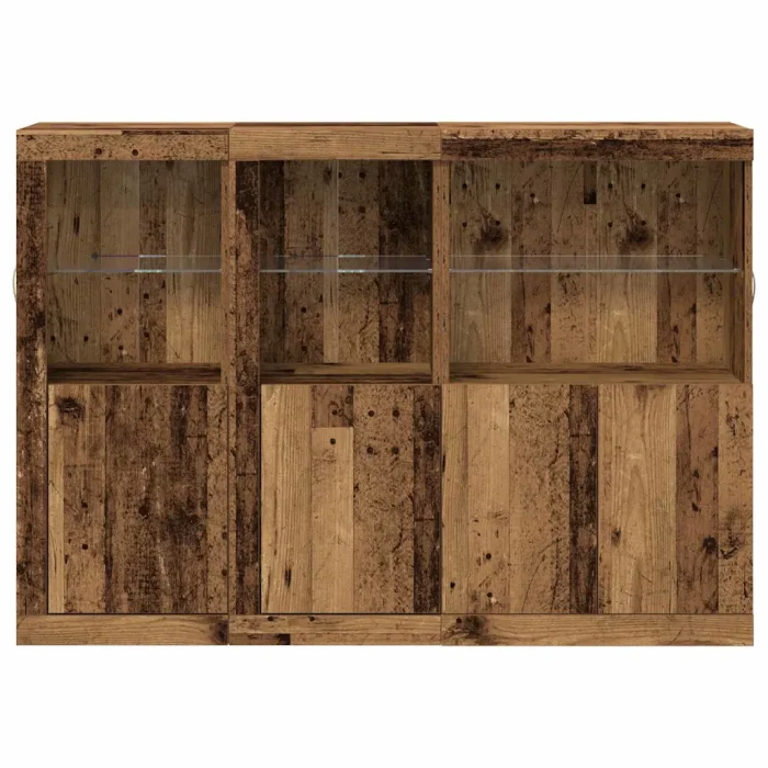 Novaro LED tálaló Öreg fa 142,5 x 37 x 100 cm Szerelt Fa