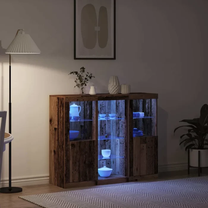 Novaro LED tálaló Öreg fa 123 x 37 x 100 cm Szerelt Fa
