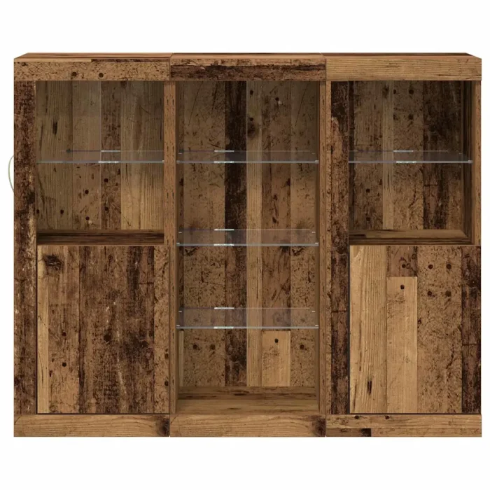 Novaro LED tálaló Öreg fa 123 x 37 x 100 cm Szerelt Fa