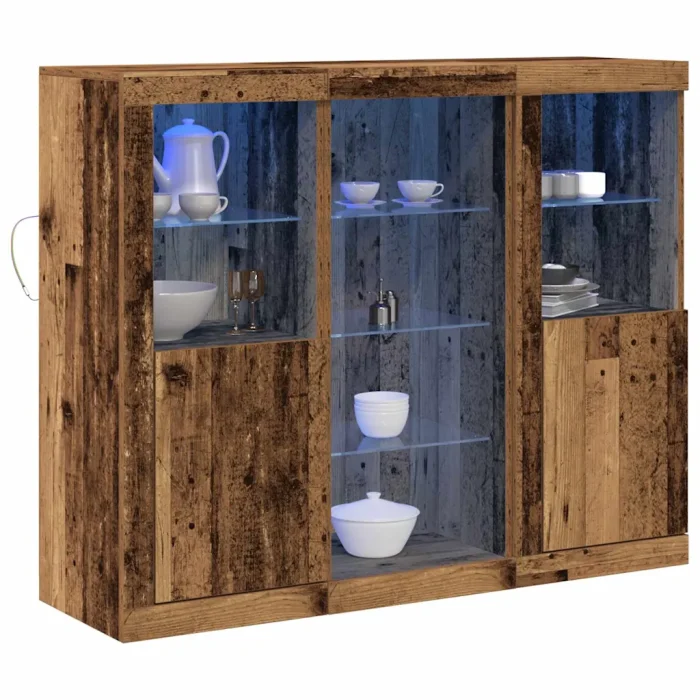 Novaro LED tálaló Öreg fa 123 x 37 x 100 cm Szerelt Fa