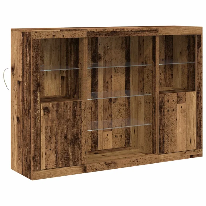Novaro LED tálaló Öreg fa 142,5 x 37 x 100 cm Szerelt Fa