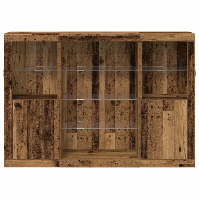 Novaro LED tálaló Öreg fa 142,5 x 37 x 100 cm Szerelt Fa