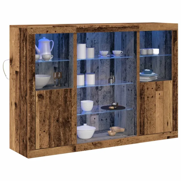 Novaro LED tálaló Öreg fa 142,5 x 37 x 100 cm Szerelt Fa