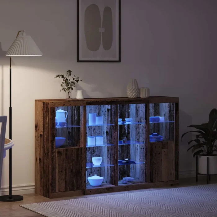 Novaro LED tálaló Öreg fa 163 x 37 x 100 cm Szerelt Fa