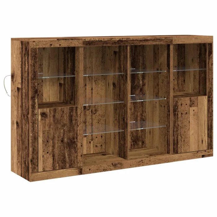 Novaro LED tálaló Öreg fa 163 x 37 x 100 cm Szerelt Fa