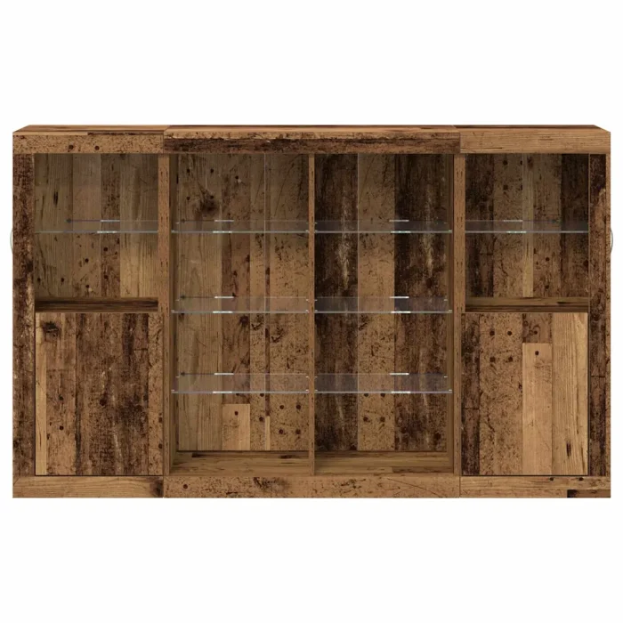 Novaro LED tálaló Öreg fa 163 x 37 x 100 cm Szerelt Fa