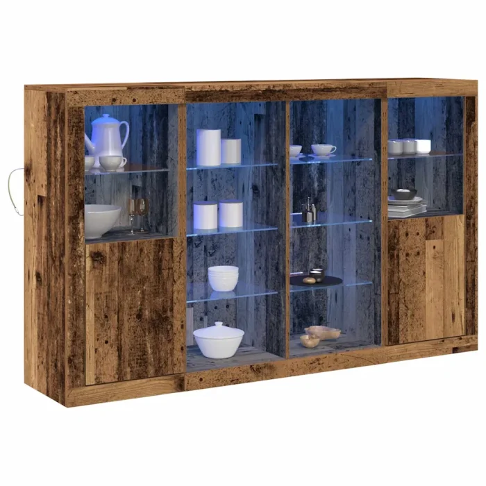 Novaro LED tálaló Öreg fa 163 x 37 x 100 cm Szerelt Fa