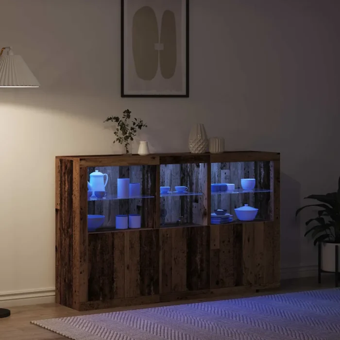 Novaro LED tálaló Öreg fa 162 x 37 x 100 cm Szerelt Fa