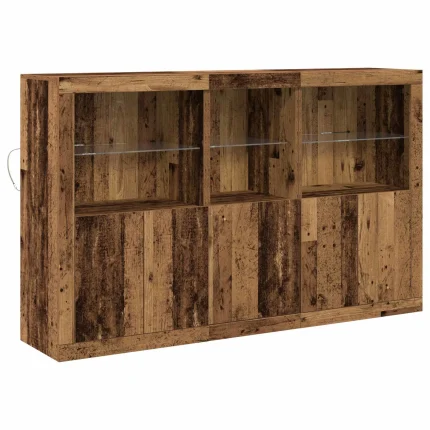 Novaro LED tálaló Öreg fa 162 x 37 x 100 cm Szerelt Fa
