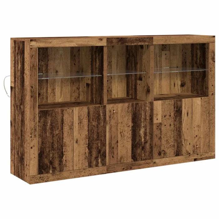 Novaro LED tálaló Öreg fa 162 x 37 x 100 cm Szerelt Fa