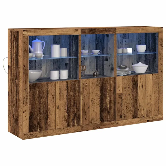 Novaro LED tálaló Öreg fa 162 x 37 x 100 cm Szerelt Fa