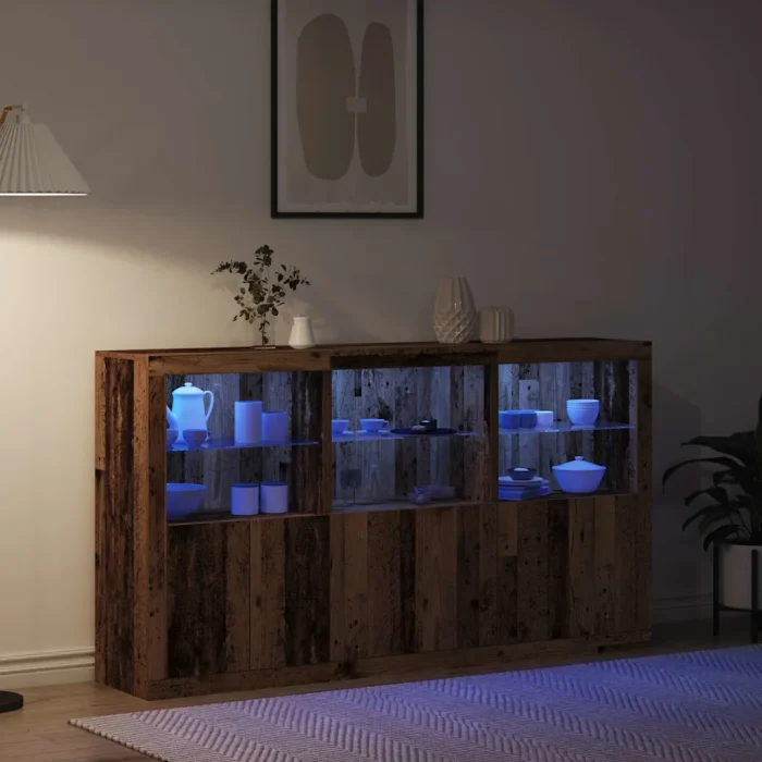Novaro LED tálaló Öreg fa 181,5 x 37 x 100 cm Szerelt Fa