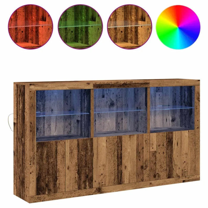 Novaro LED tálaló Öreg fa 181,5 x 37 x 100 cm Szerelt Fa