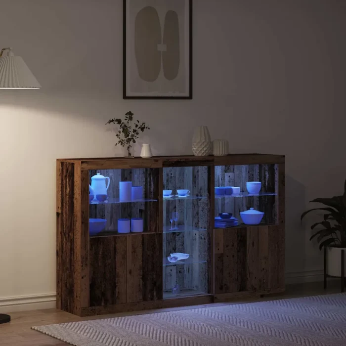 Novaro LED tálaló Öreg fa 162 x 37 x 100 cm Szerelt Fa