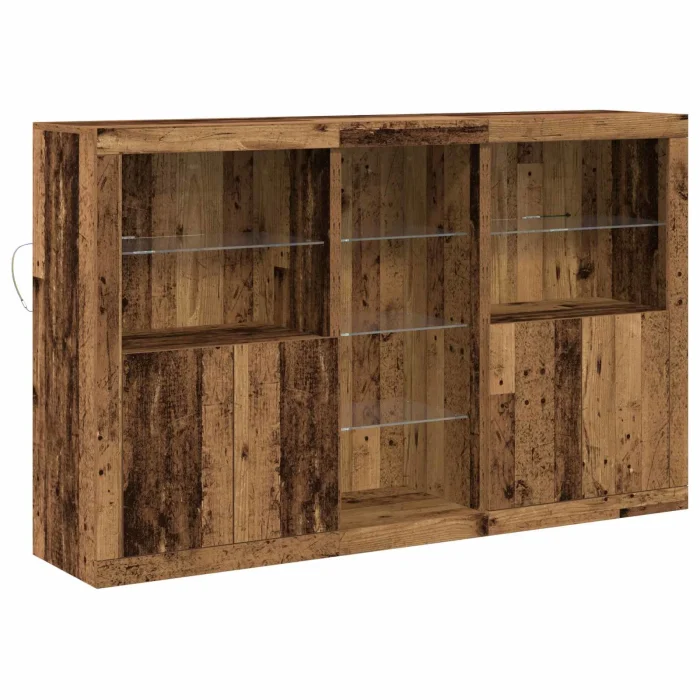 Novaro LED tálaló Öreg fa 162 x 37 x 100 cm Szerelt Fa