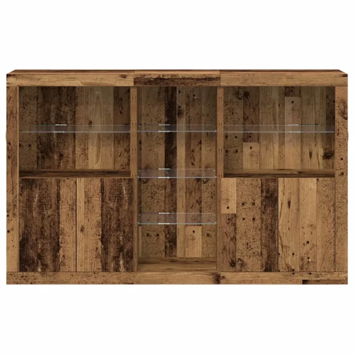 Novaro LED tálaló Öreg fa 162 x 37 x 100 cm Szerelt Fa