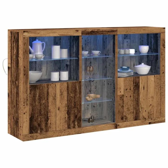 Novaro LED tálaló Öreg fa 162 x 37 x 100 cm Szerelt Fa