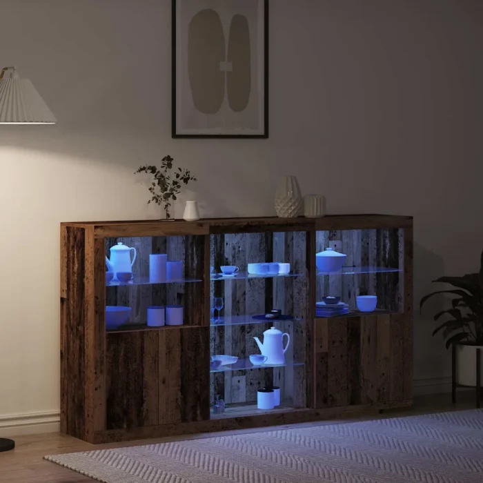 Novaro LED tálaló Öreg fa 181,5 x 37 x 100 cm Szerelt Fa