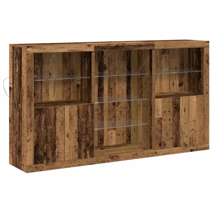 Novaro LED tálaló Öreg fa 181,5 x 37 x 100 cm Szerelt Fa