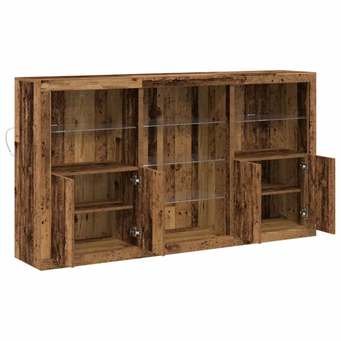 Novaro LED tálaló Öreg fa 181,5 x 37 x 100 cm Szerelt Fa