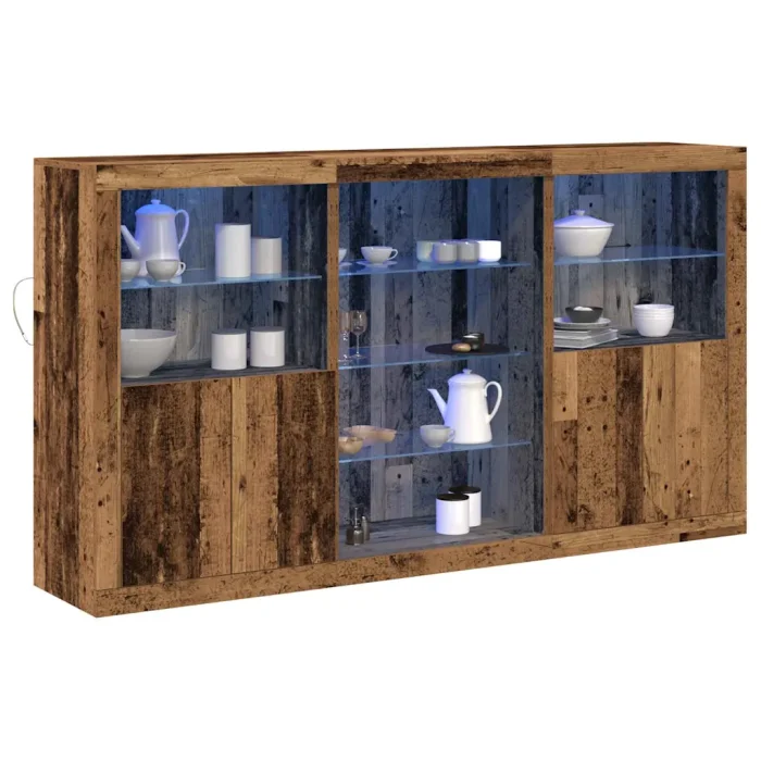 Novaro LED tálaló Öreg fa 181,5 x 37 x 100 cm Szerelt Fa