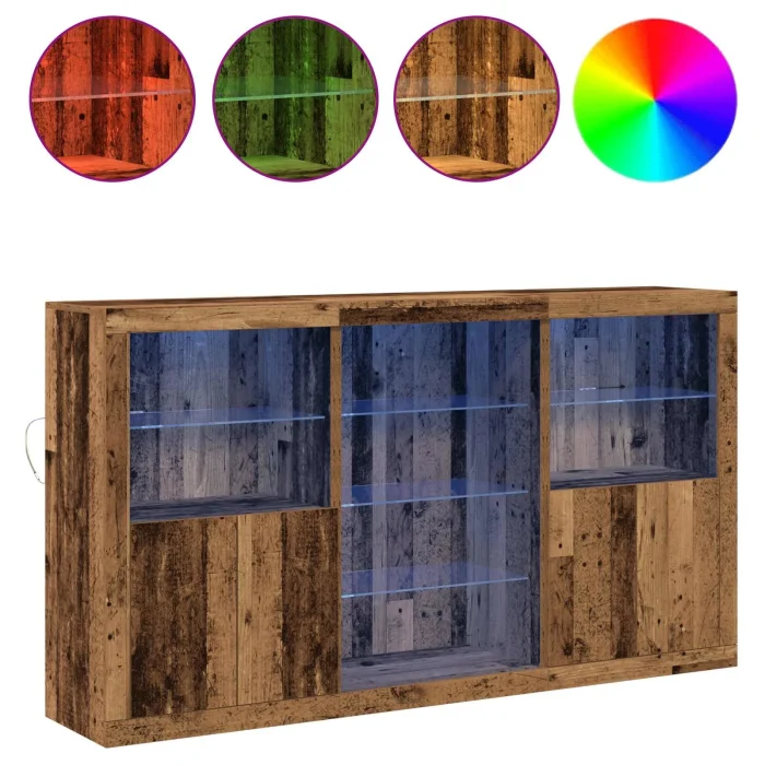 Novaro LED tálaló Öreg fa 181,5 x 37 x 100 cm Szerelt Fa