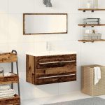 Novaro Fürdőszobai mosdószekrény fiókkal Öreg fa 80 x 38,5 x 48 cm