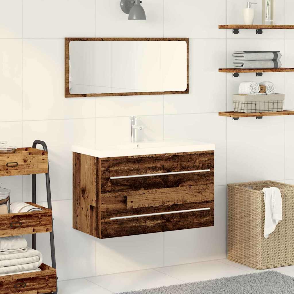 Novaro Fürdőszobai mosdószekrény fiókkal Öreg fa 80 x 38,5 x 48 cm