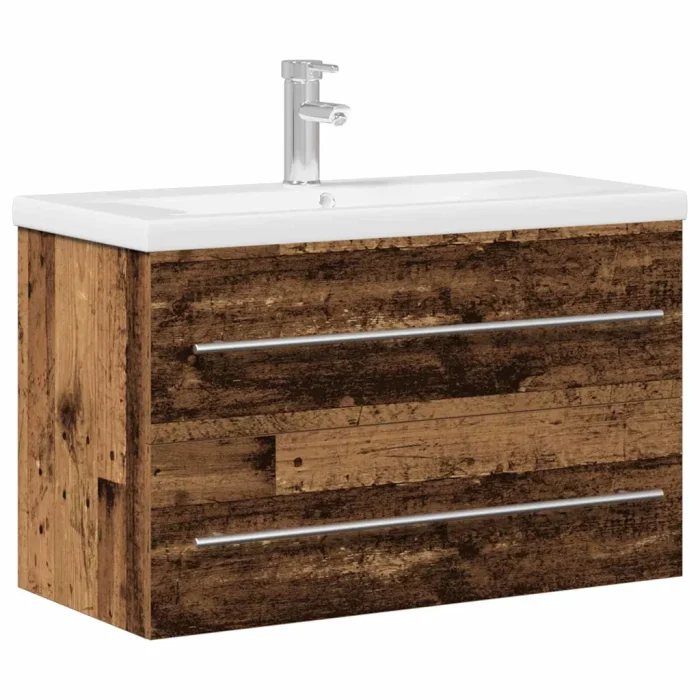 Novaro Fürdőszobai mosdószekrény fiókkal Öreg fa 80 x 38,5 x 48 cm