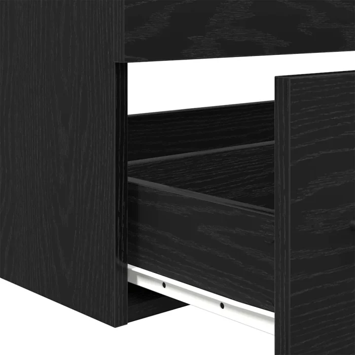 Novaro Fürdőszobai mosdószekrény 3 db Fekete tölgy 90 x 38,5 x 48 cm