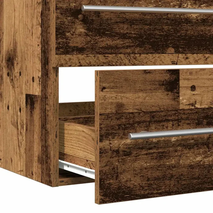 Novaro Fürdőszobai mosdószekrény 2 db Öreg fa 80 x 38,5 x 48 cm