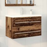 Novaro Fürdőszobai mosdószekrény 2 db Öreg fa 80 x 38,5 x 48 cm