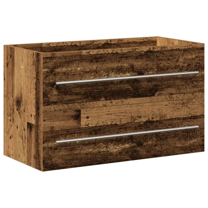 Novaro Fürdőszobai mosdószekrény 2 db Öreg fa 80 x 38,5 x 48 cm