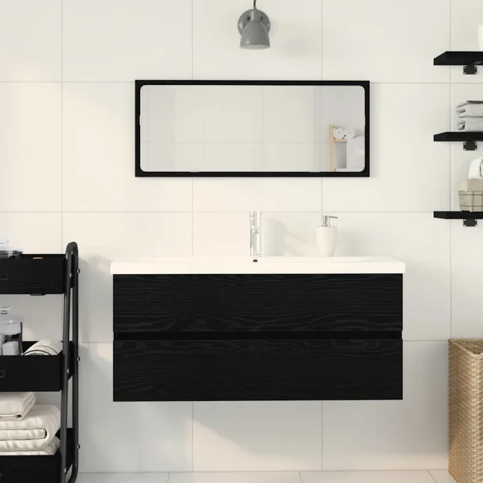 Novaro Fürdőszobai mosdószekrény Fekete tölgy 100 x 39 x 62 cm