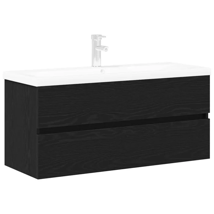 Novaro Fürdőszobai mosdószekrény Fekete tölgy 90 x 39 x 62 cm
