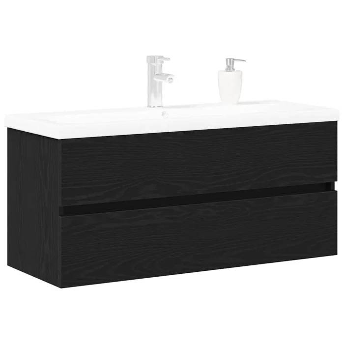 Novaro Fürdőszobai mosdószekrény Fekete tölgy 90 x 39 x 62 cm