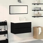 Novaro Fürdőszobai mosdószekrény Fekete tölgy 80 x 39 x 62 cm