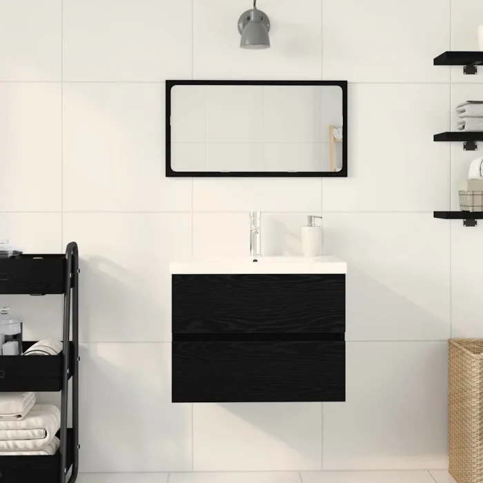 Novaro Fürdőszobai mosdószekrény Fekete tölgy 60 x 39 x 62 cm
