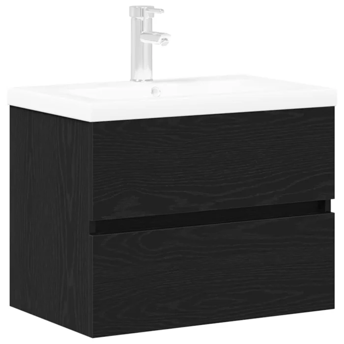 Novaro Fürdőszobai mosdószekrény Fekete tölgy 60 x 39 x 62 cm