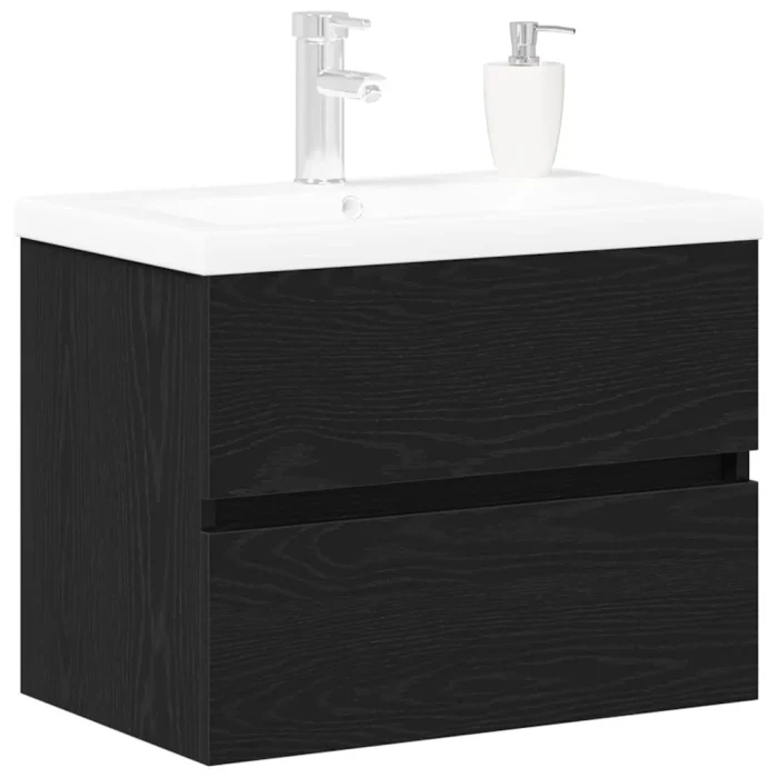 Novaro Fürdőszobai mosdószekrény Fekete tölgy 60 x 39 x 62 cm